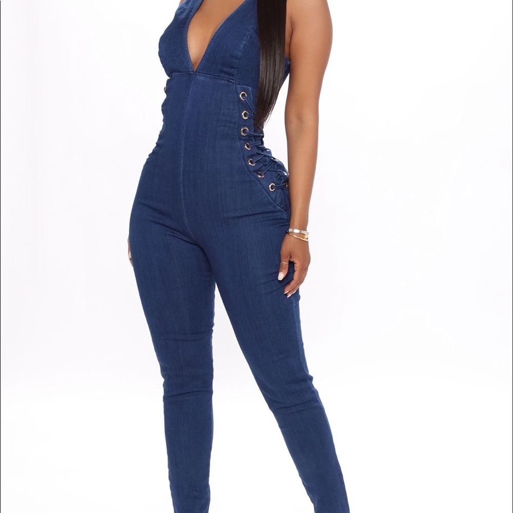 Dark Denim Corset jumpsuit